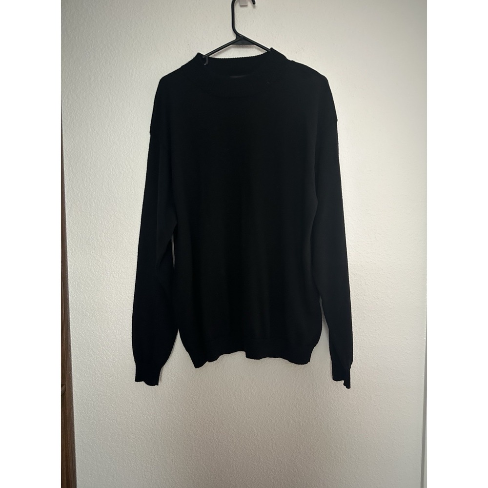 90s Cezani Size XL Men's Merino Wool Blend CharcoalGray Pullover Sweater Classic